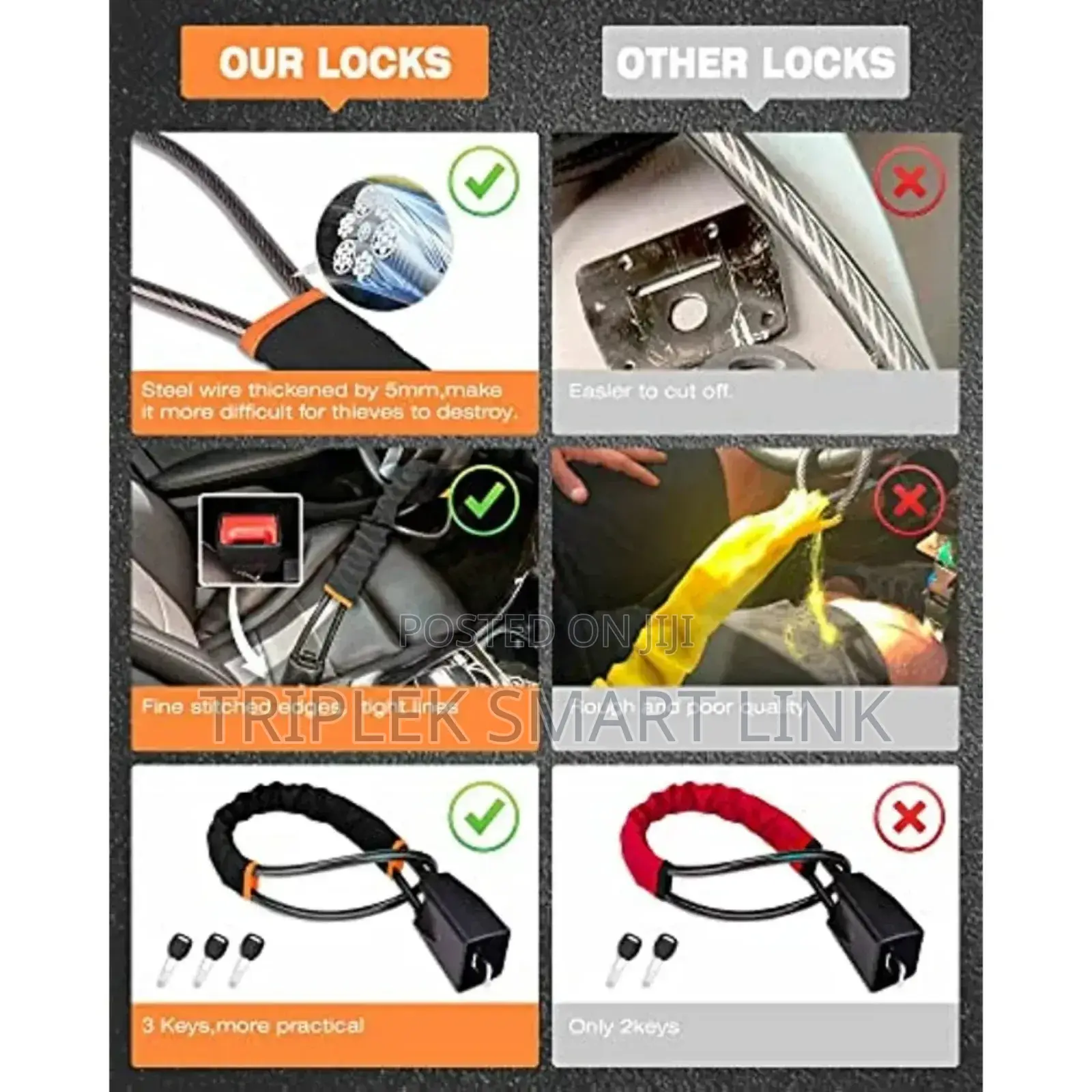 Universal Steering Wheel Anti Theft Car Seatbelt Lock