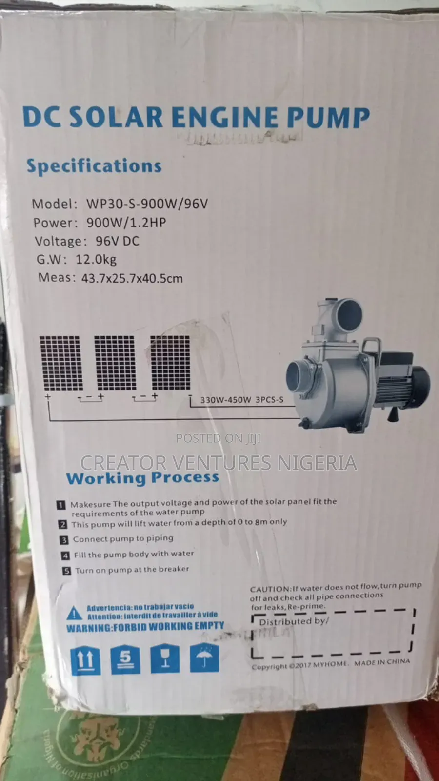 Dc Solar Pump Engine, 96v, Wp30-S-900w,Fast Pumping,1.2hp.
