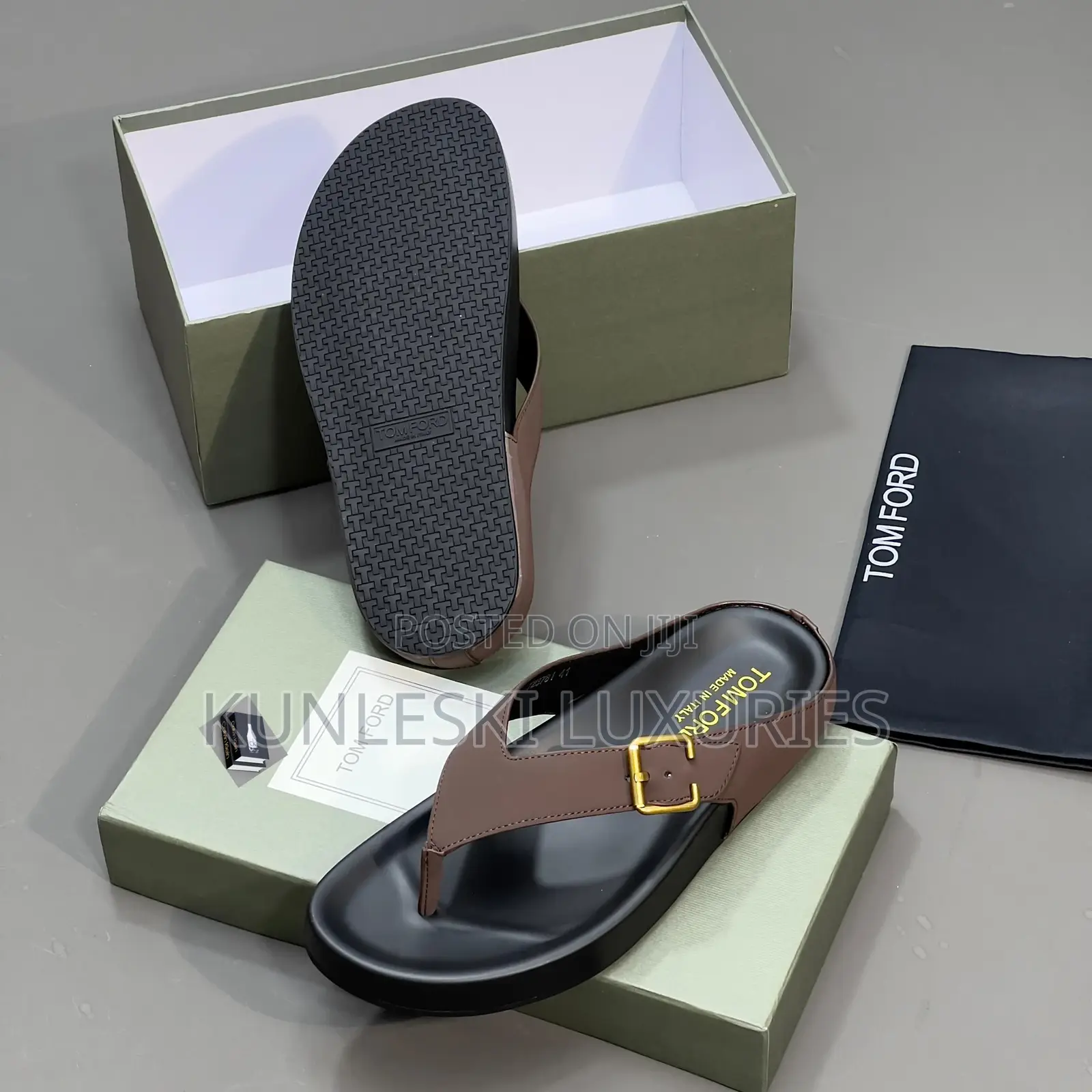Original Tom Ford Men Leather Slippers