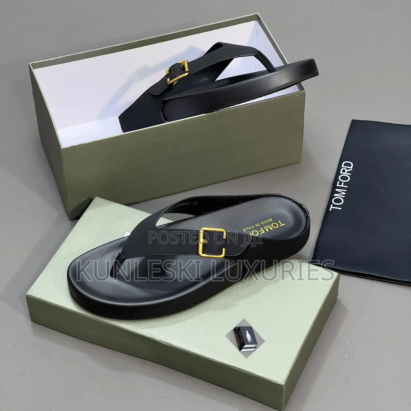 Original Tom Ford Men Leather Slippers