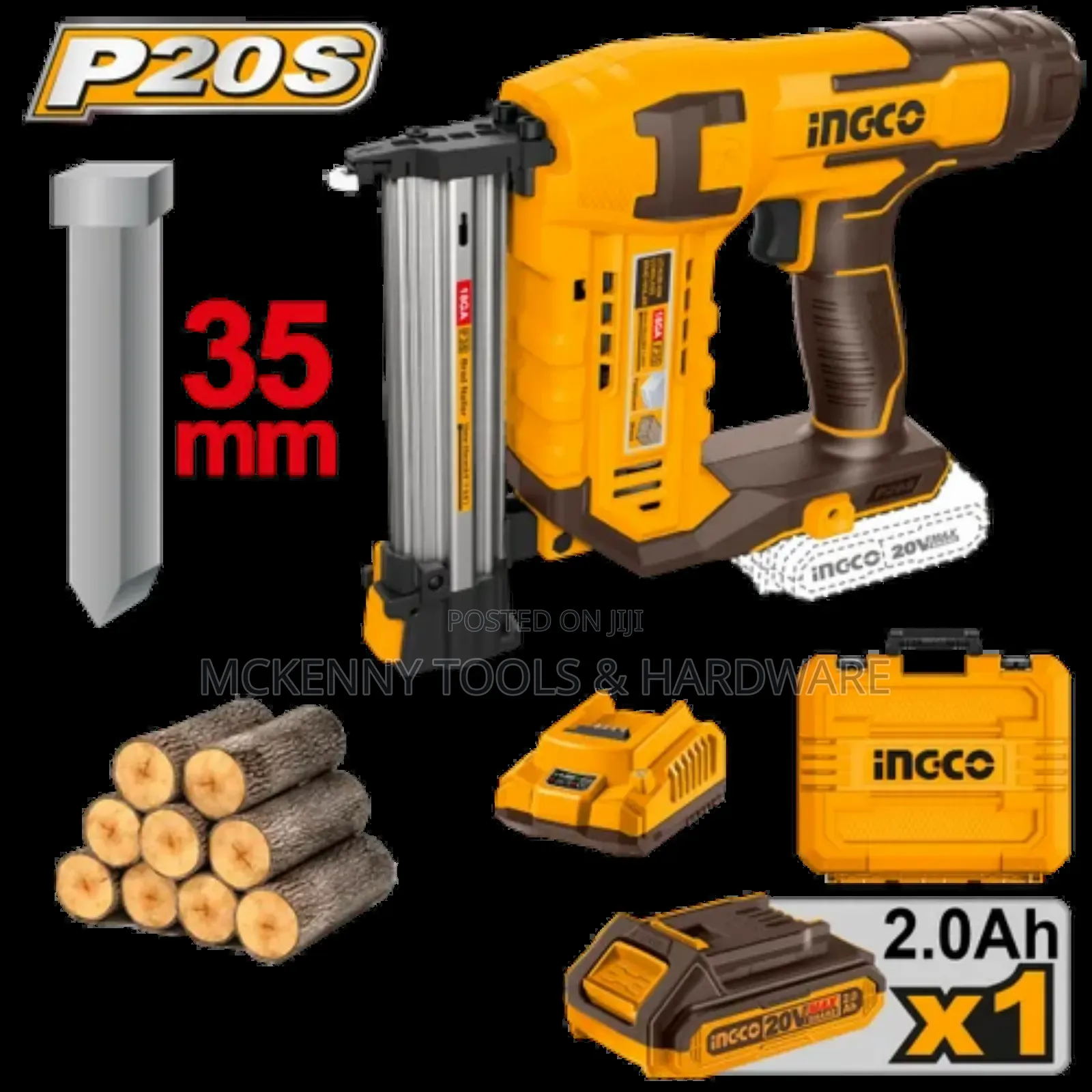 Ingco 20V P20S 35mm Wood Battery Nailer