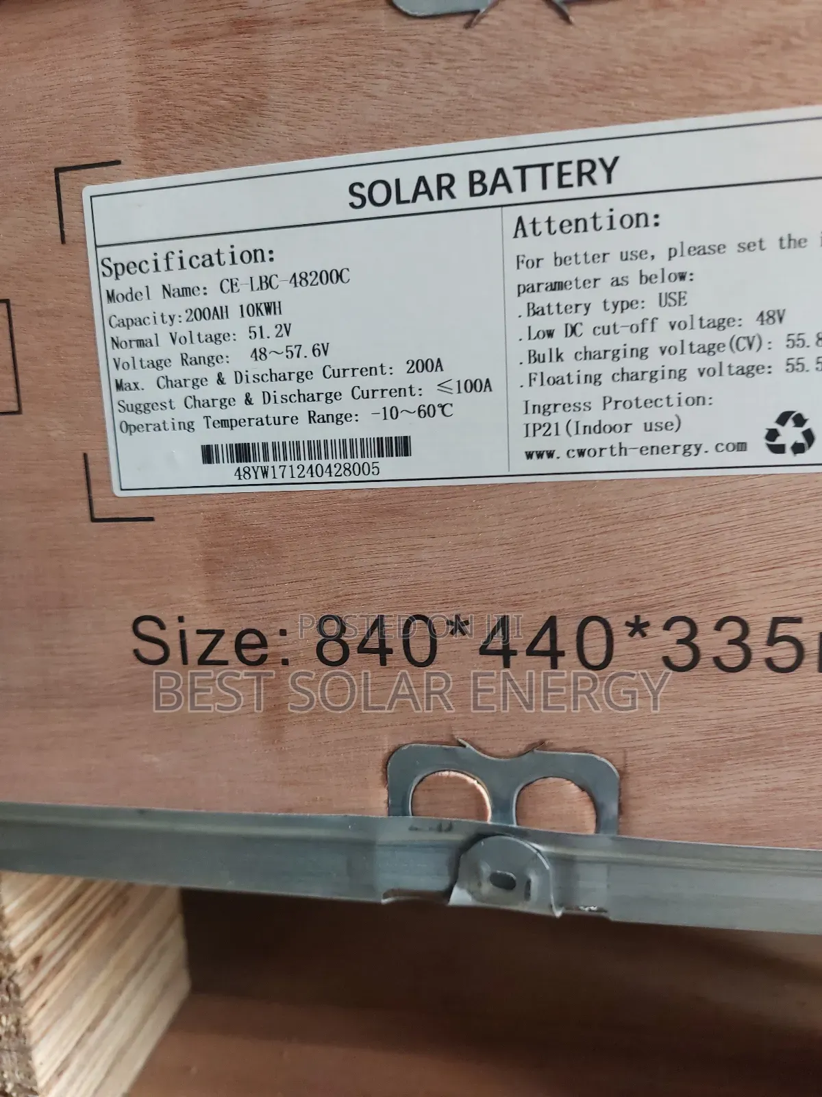Cworth 10kwh Lithium Ion Battery 48v