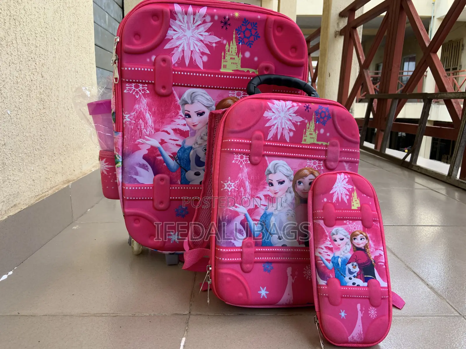 Cartoon Character 4n1 Kids Trolley School Bag Set
