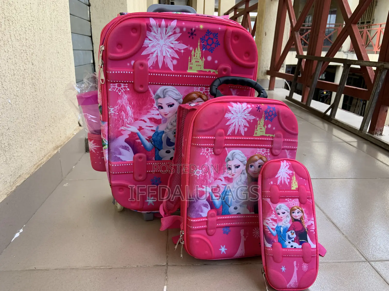 Cartoon Character 4n1 Kids Trolley School Bag Set