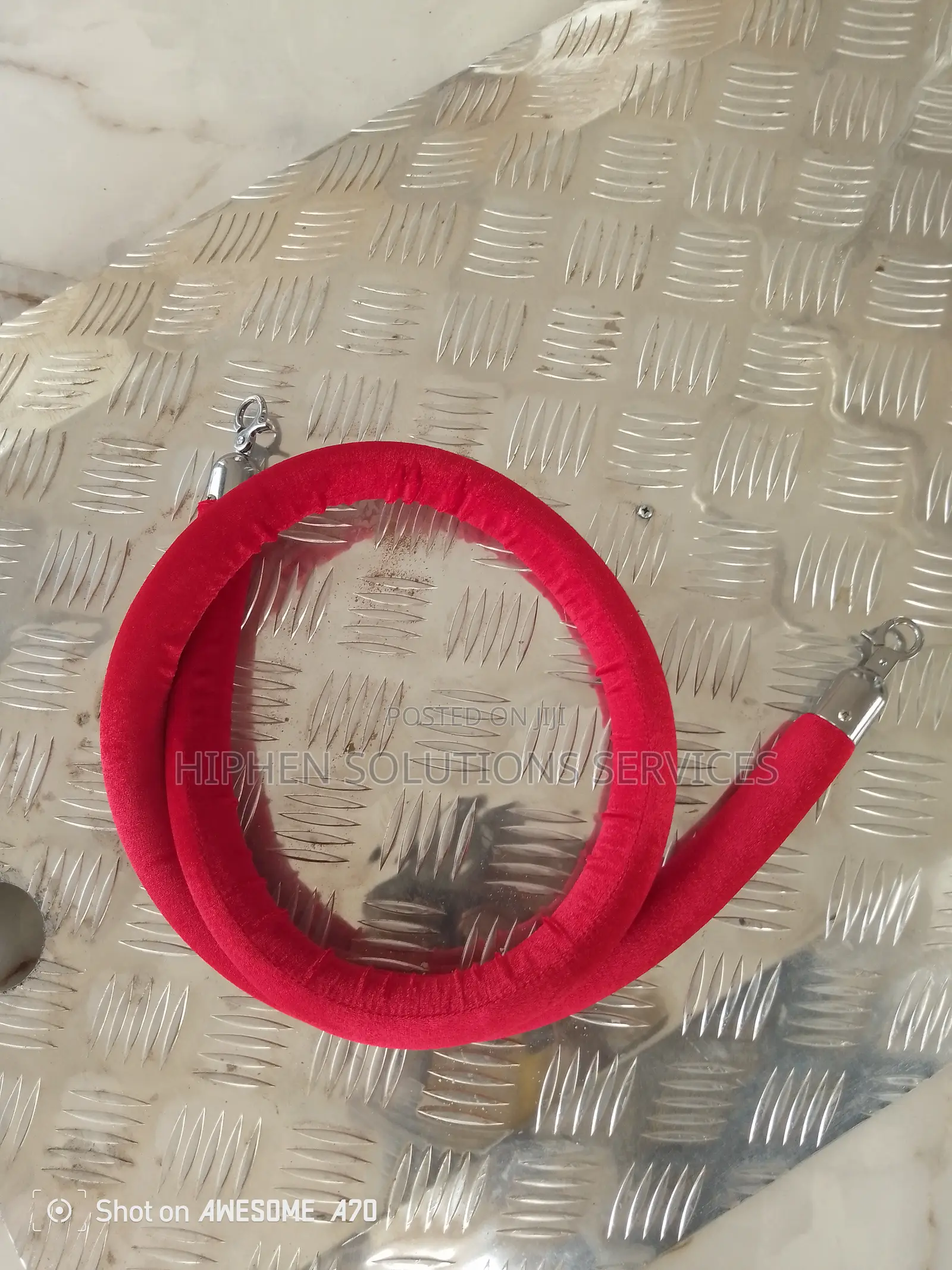 Black Stanchion Rope Crowd Control Barriers Safety Rope