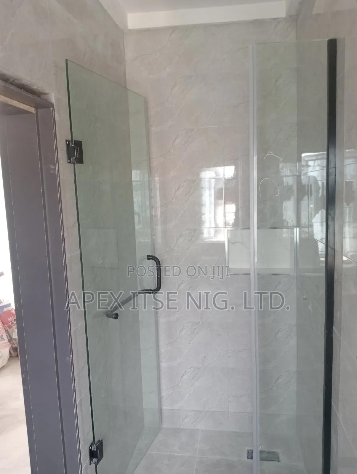 Glass Cubicle Black Fittings