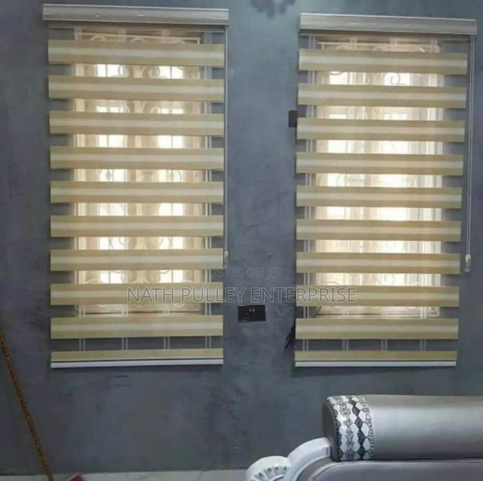Cartoon Brown Day and Night Blinds