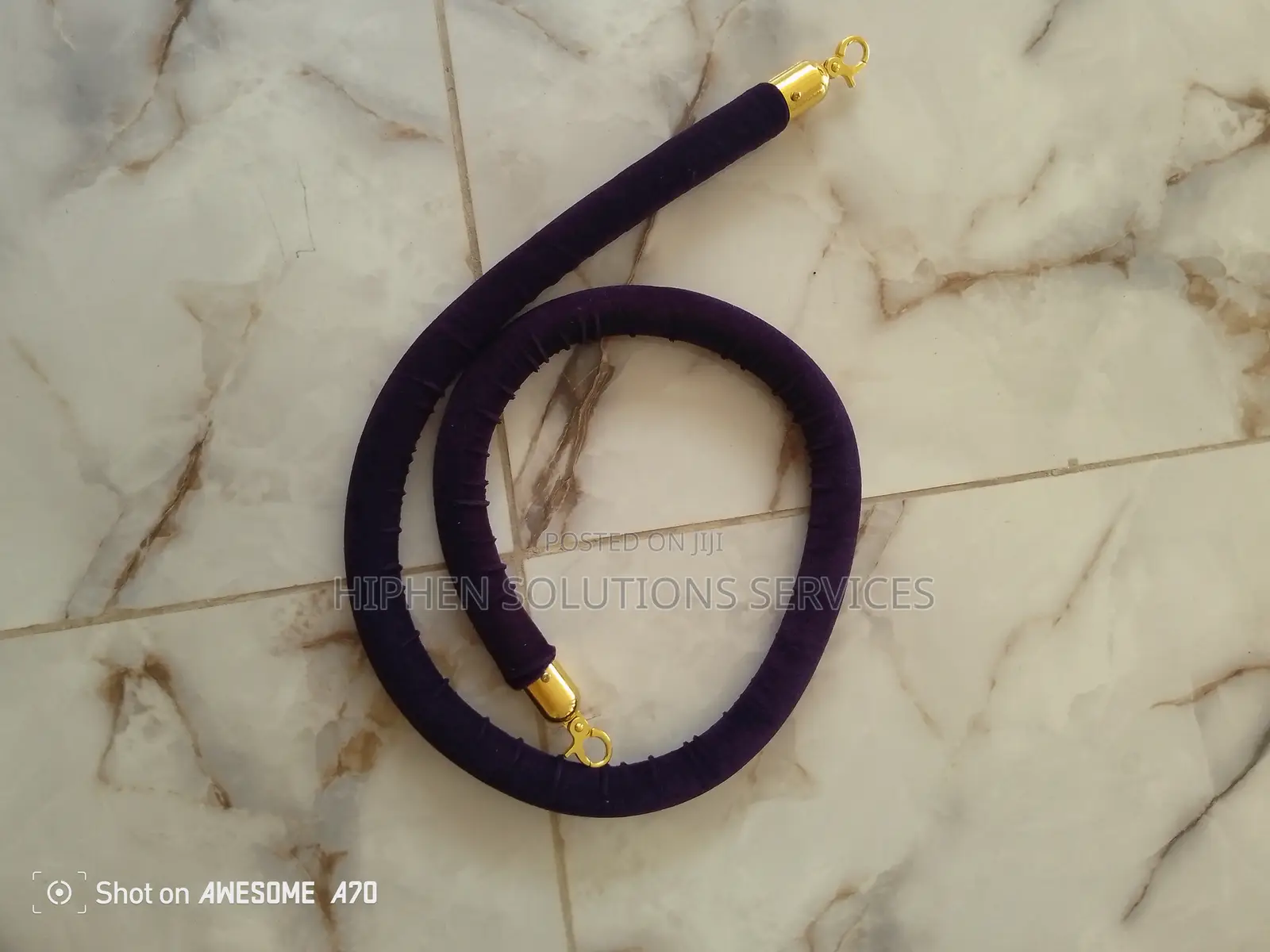 Safety Velvet Rope With Gold Hook For Movie Theater Opening
