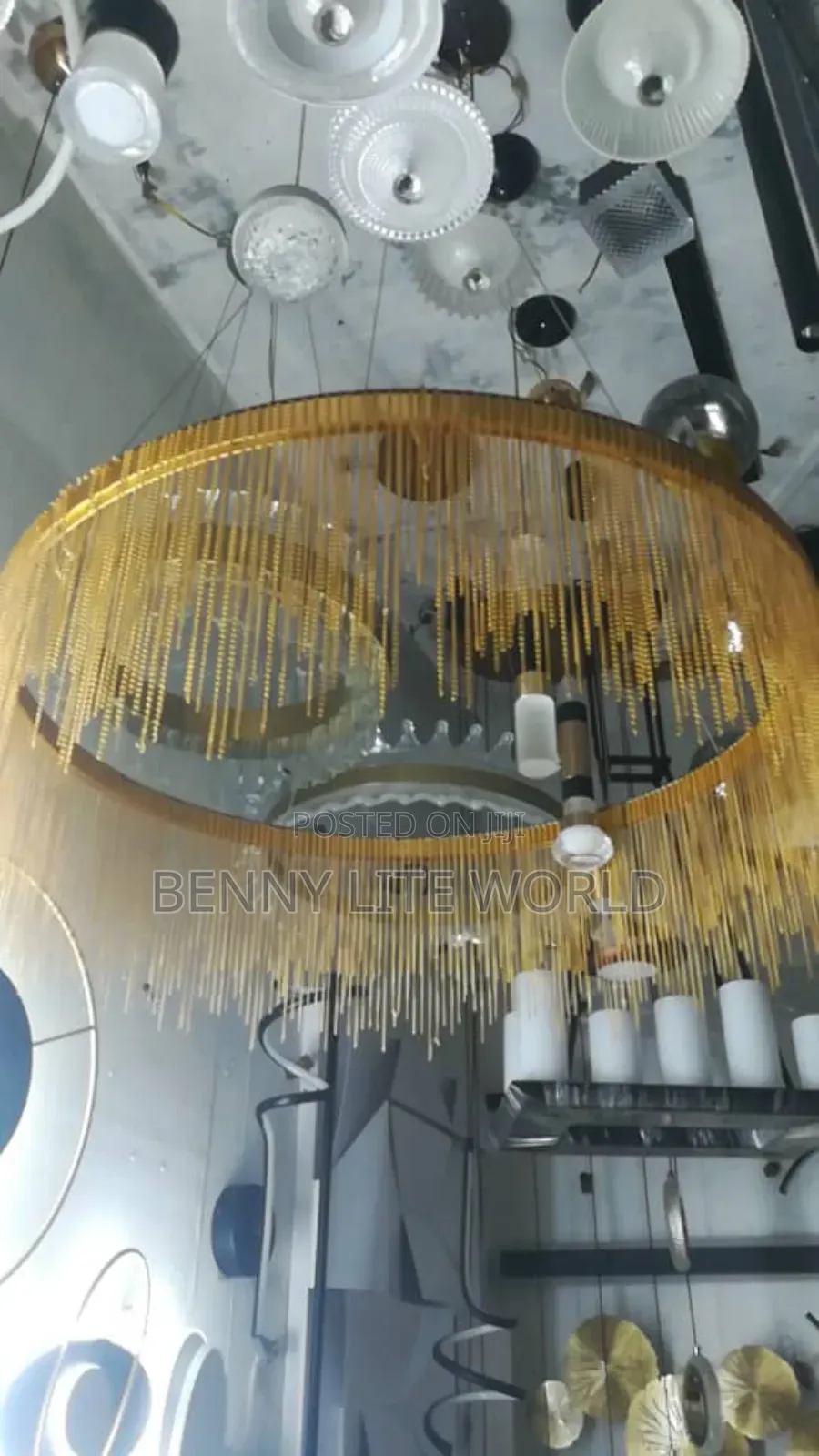 Chandelier, Fashion Creative Round Tassel Wrought Iron Led.