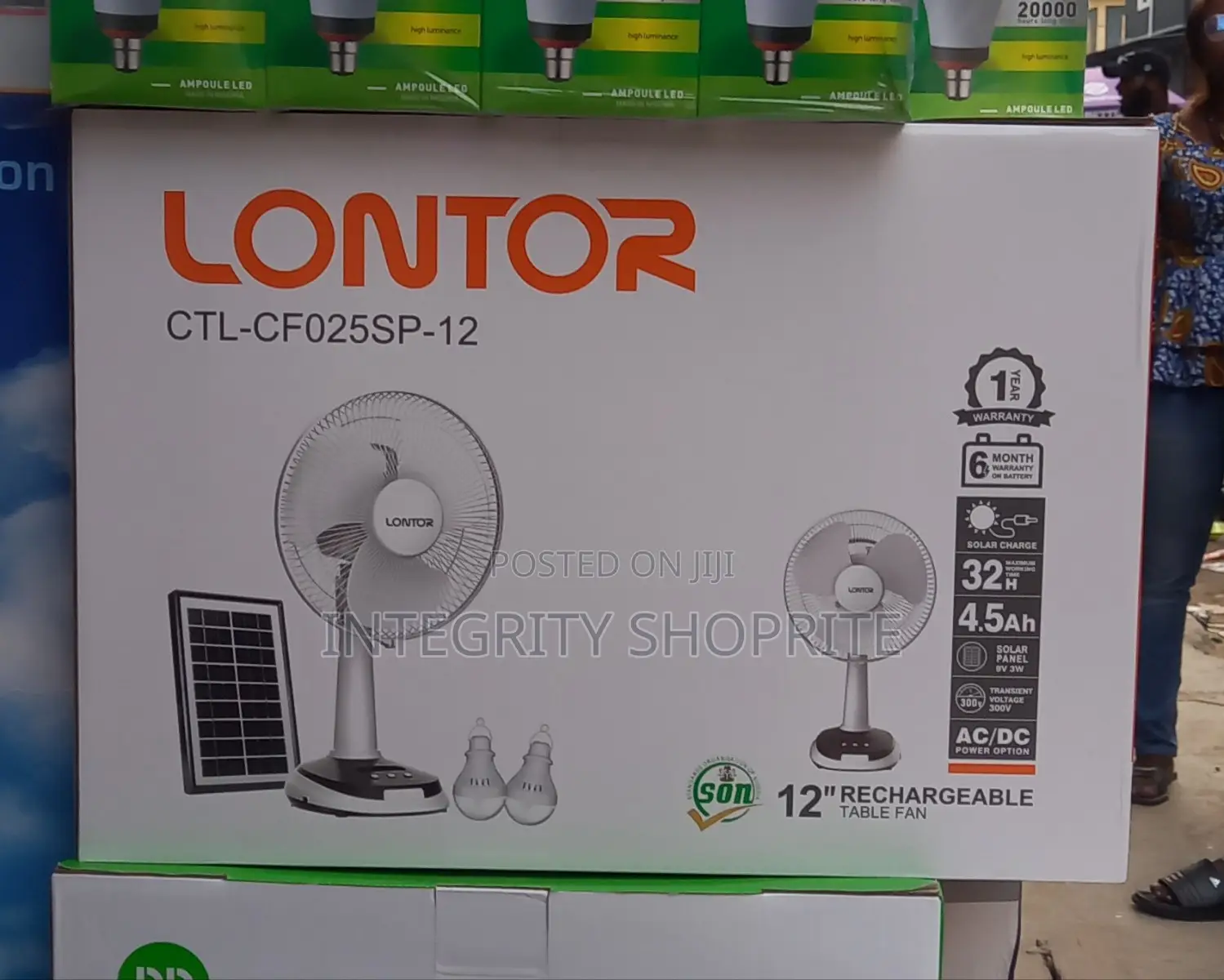 Lontor Rechargeable Table Fan