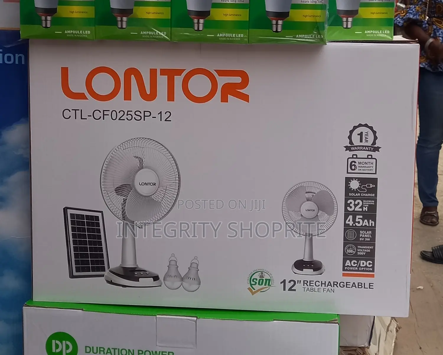 Lontor Rechargeable Table Fan