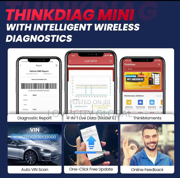 Thinkcar Obd2 Bluetooth Scanner Abs Srs, Sas, TPMS Scanner,