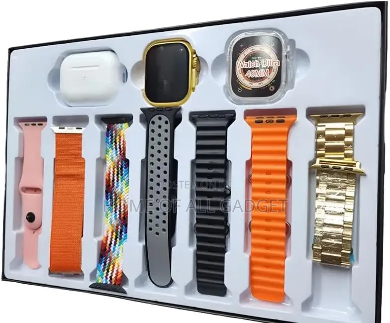 Ultra Calling Smartwatch Airpods, Case, With 6 Extra Band