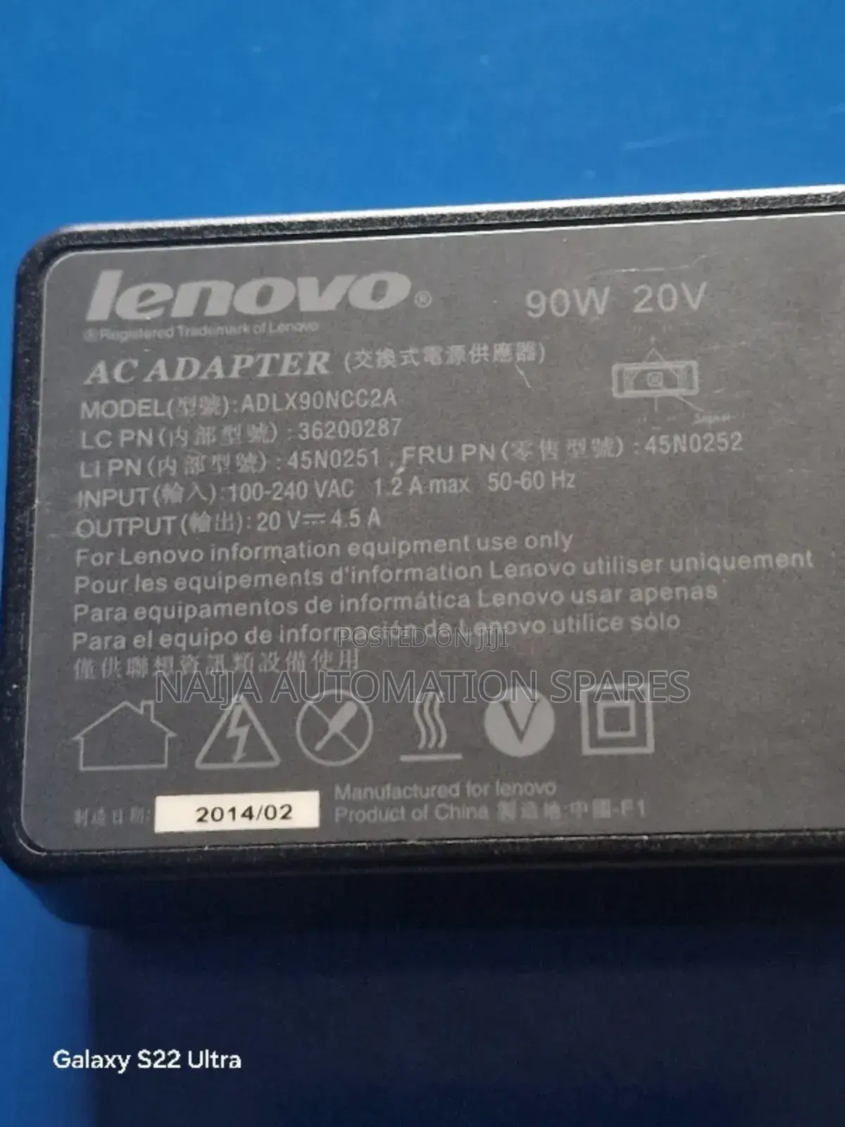 Laptop Charger for Lenovo 90w, 20v-4.5a - Rectangular Port