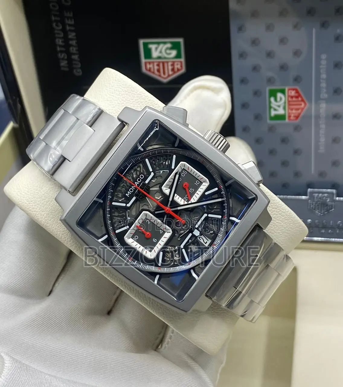 Original Monaco Chronograph Silver Chain Watch Is Available