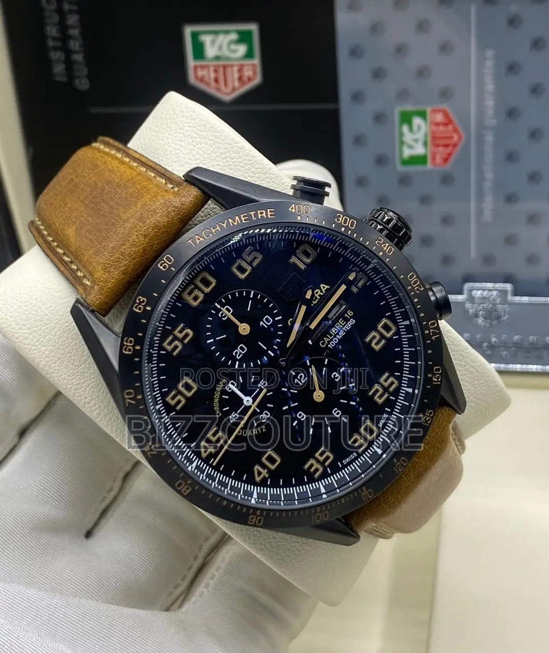 Original Carrera Calibre 16 Chronometer Yellow Leather Watch