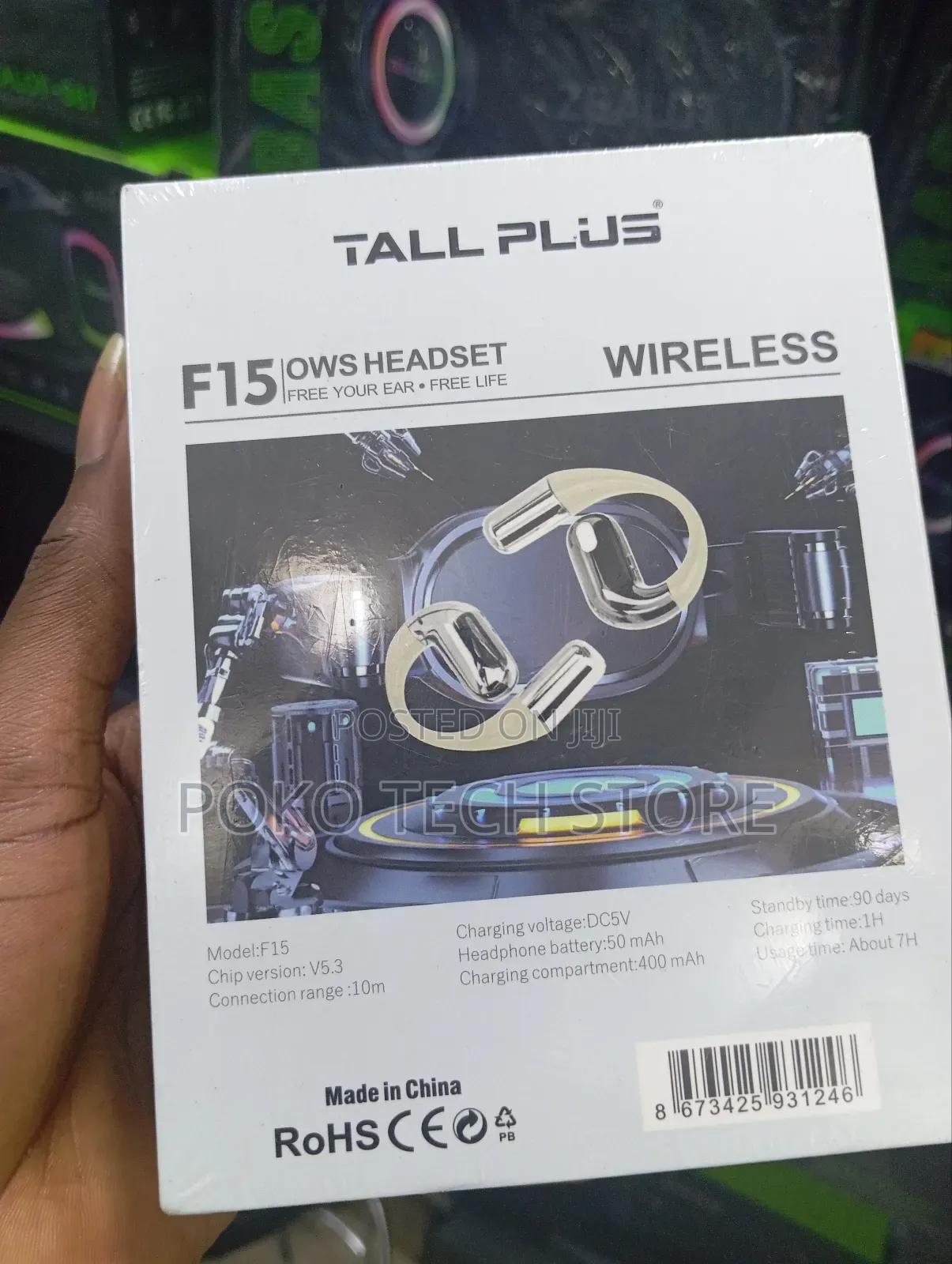Tall Plus Ows Earphones F15, Earhook Style