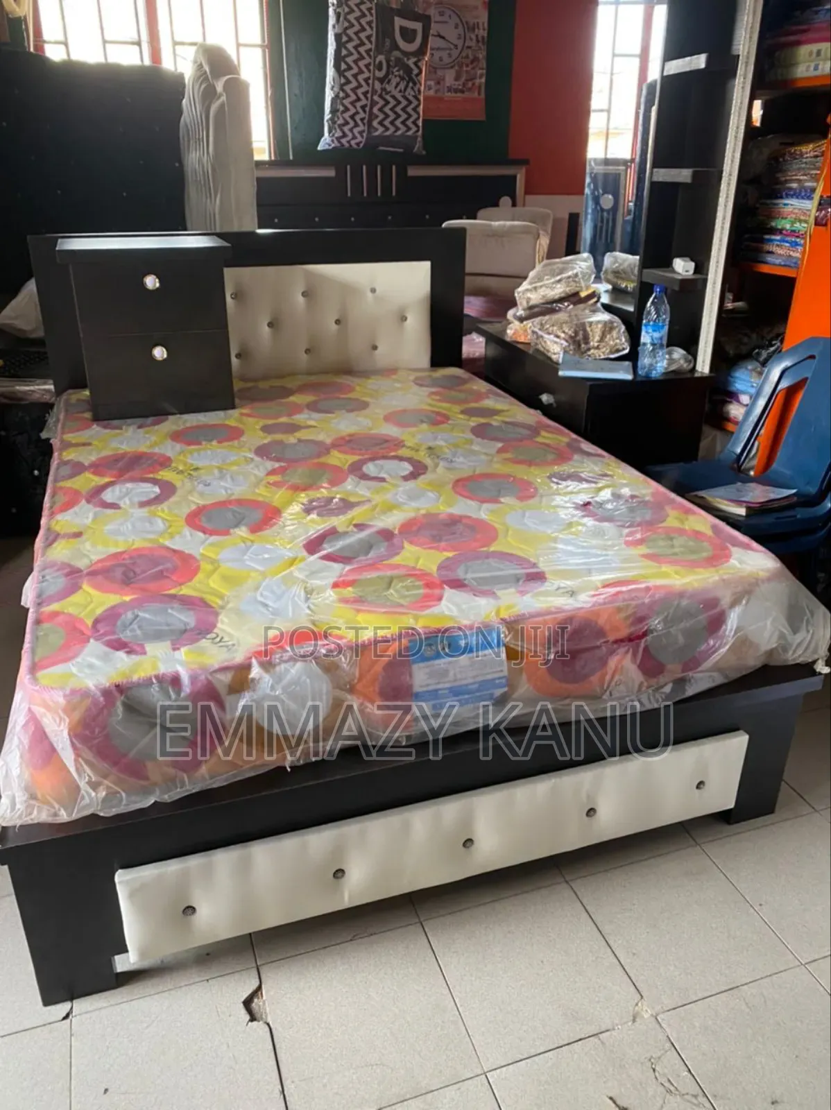 4 and Half By6 Wooden Bedframe With Mattress