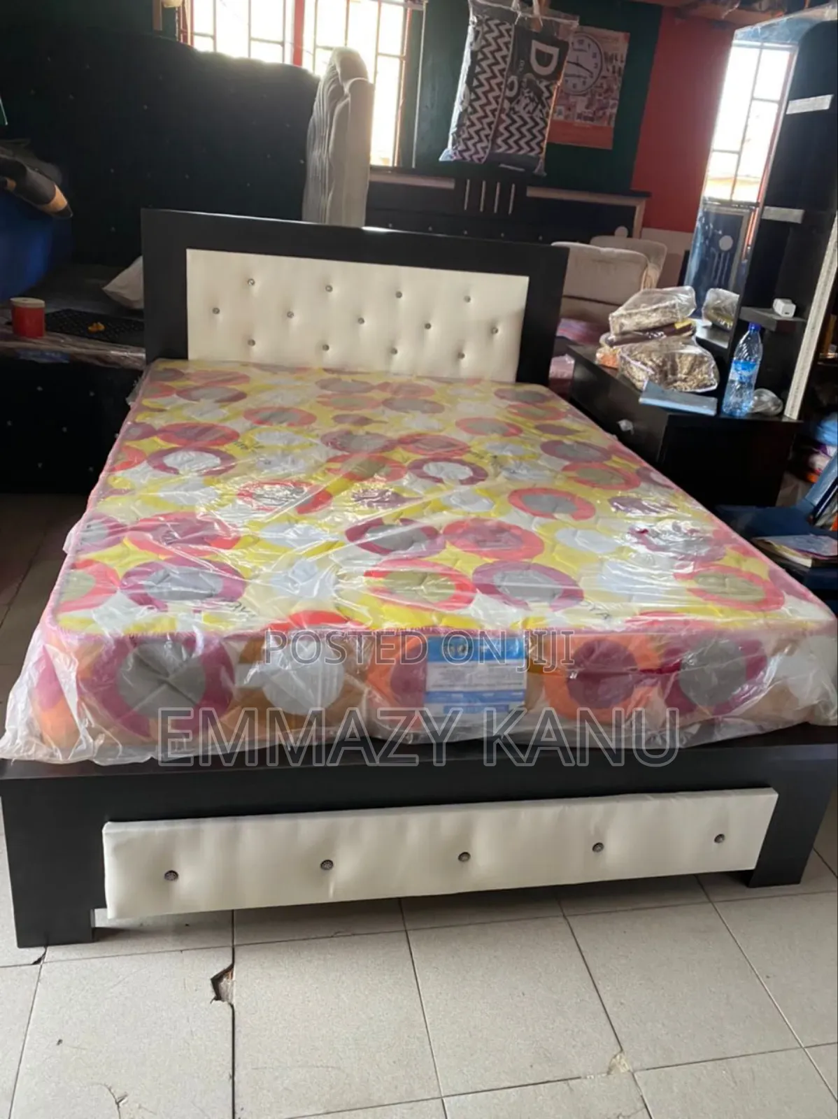 4 and Half By6 Wooden Bedframe With Mattress