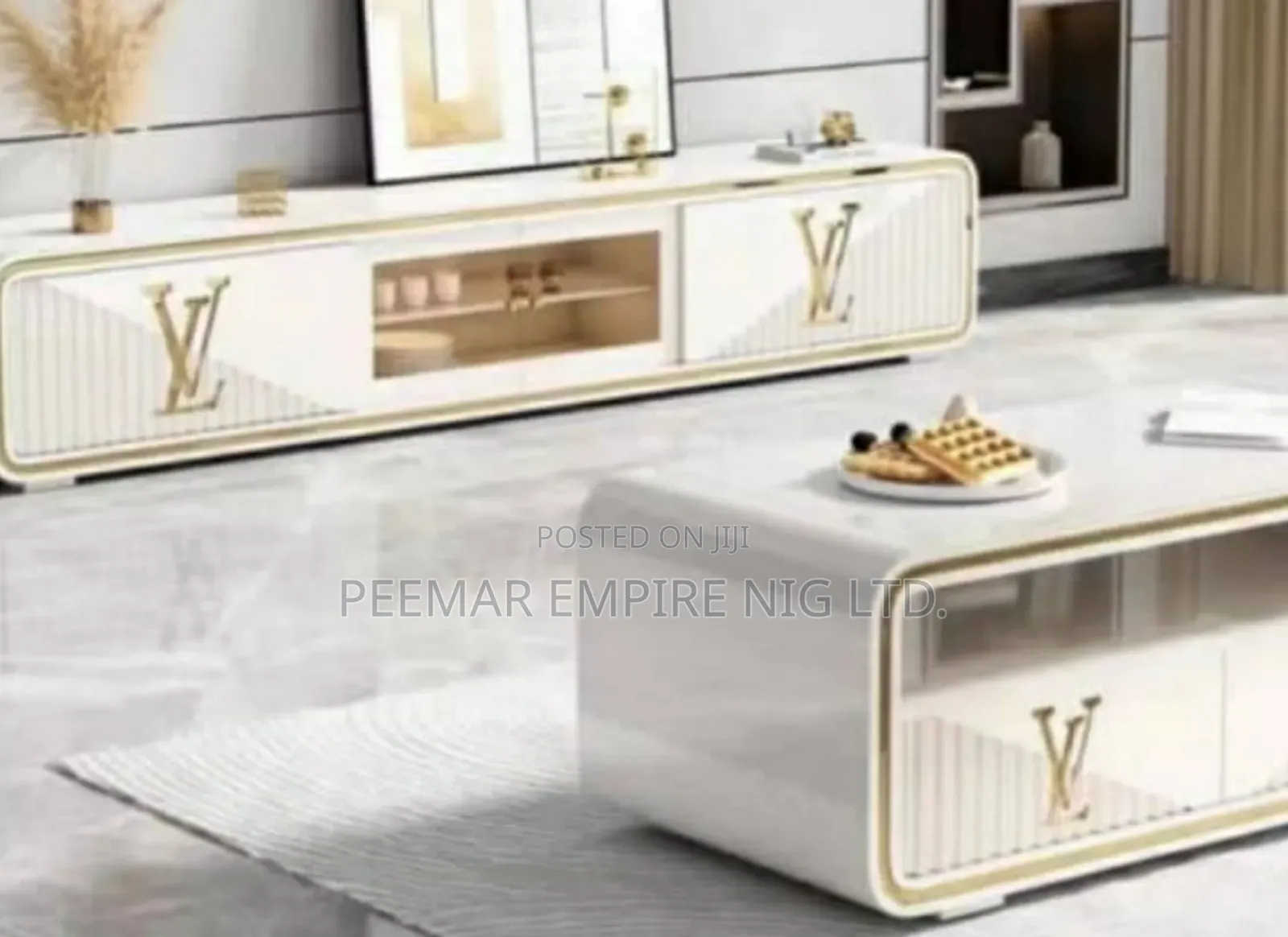 Original Executive Imported Set of LV TV Stand and Center