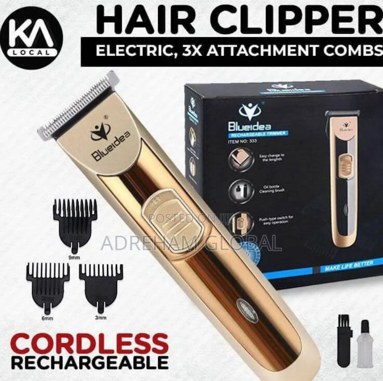 Blue Idea Electric Cordless Rechargeable Clipper