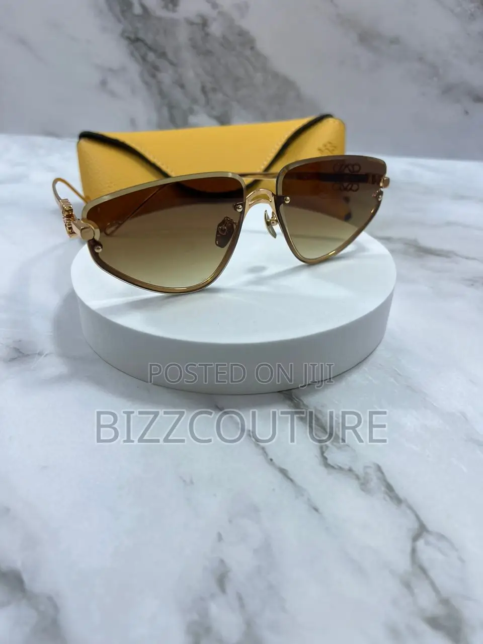 Original Loewe Eye Wear Gold Frame Tinted Sunglasses