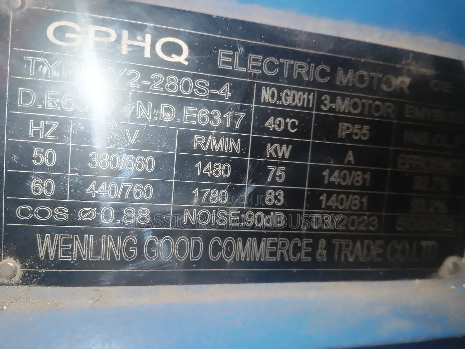 Original Brand New 75 Kw Electric 1480 RPM