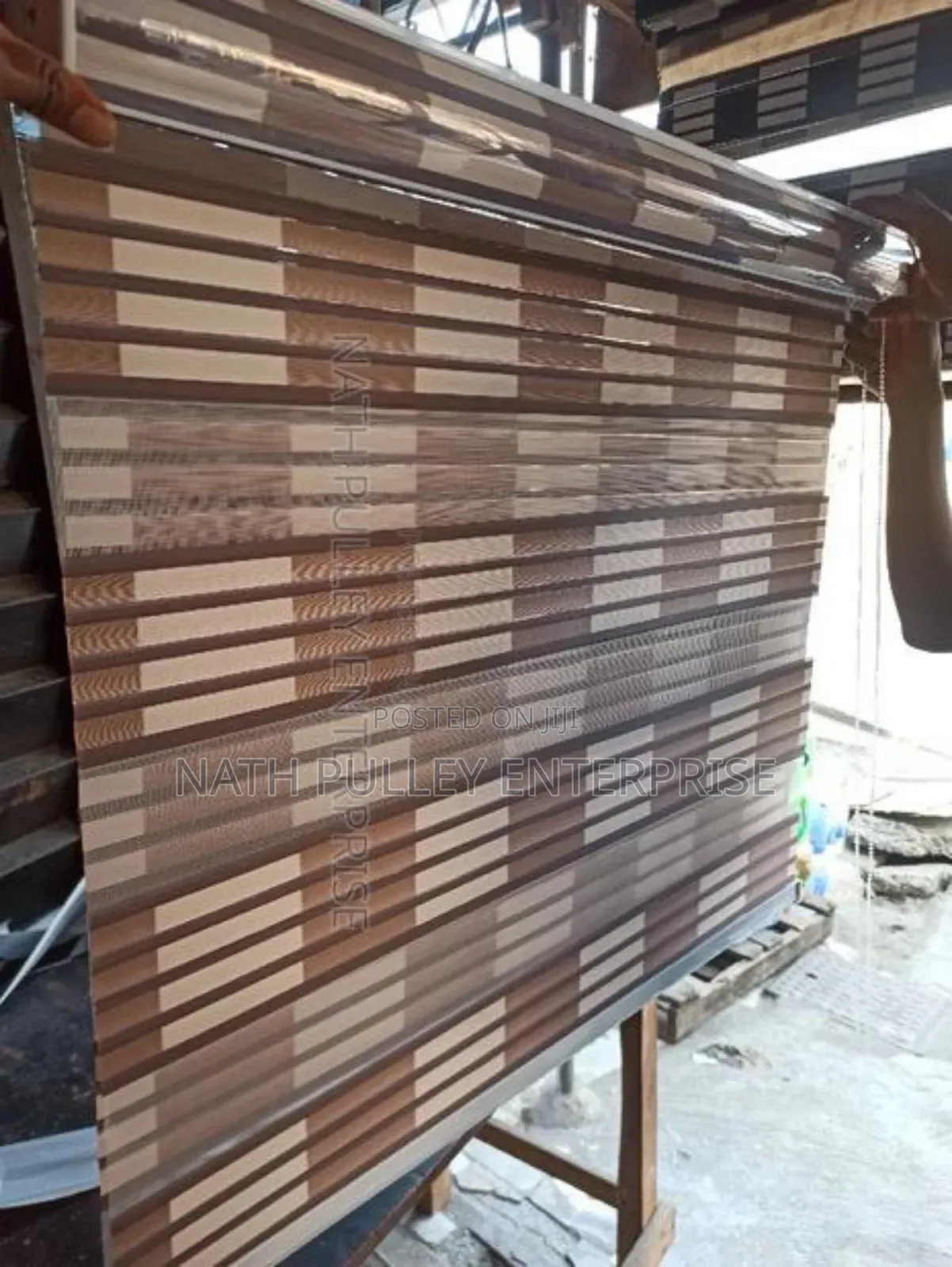 Coffee Black/Brown Block Day and Night Blind