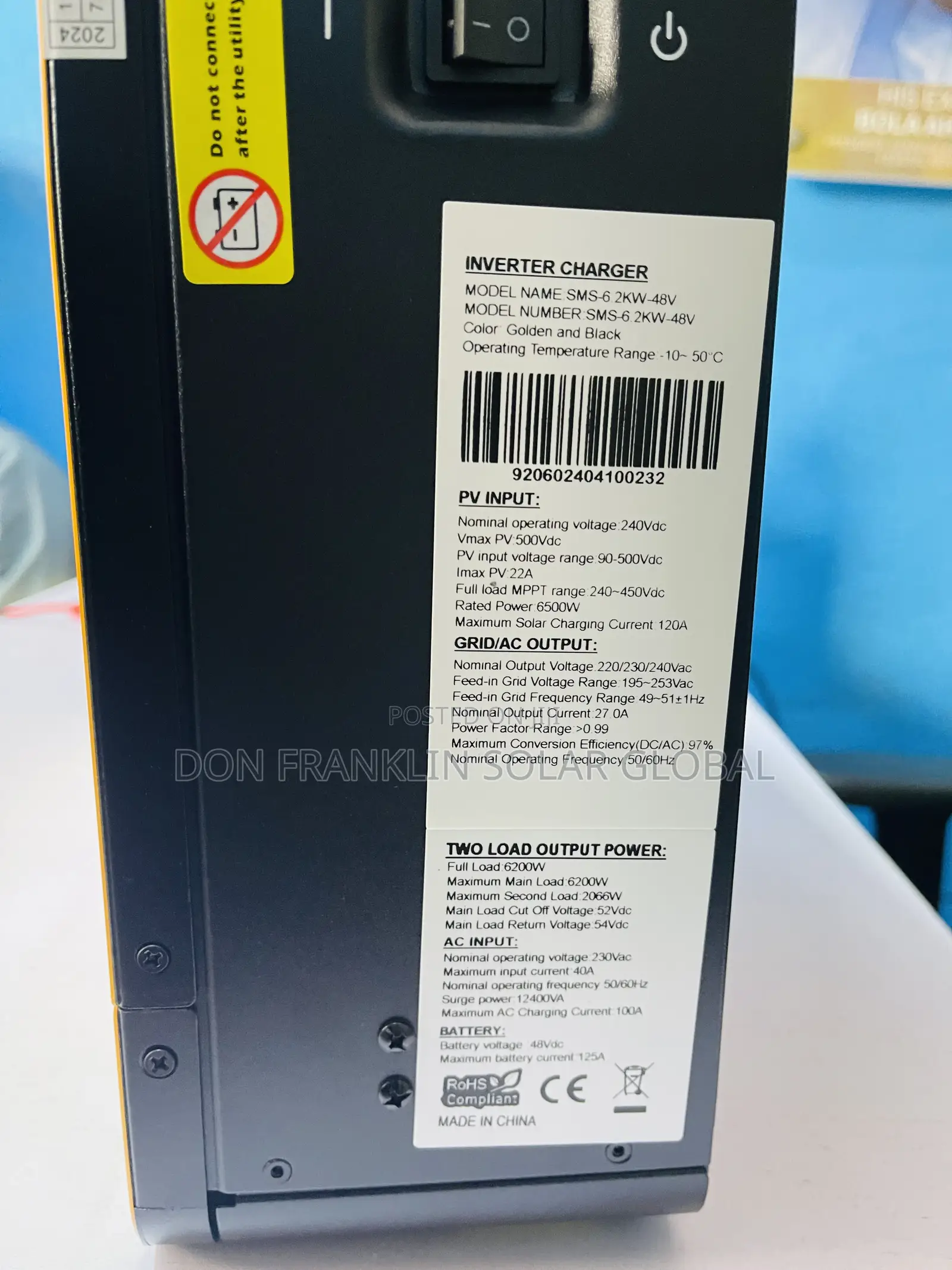 6.2kwh /48v SMS Off Grind Inverter