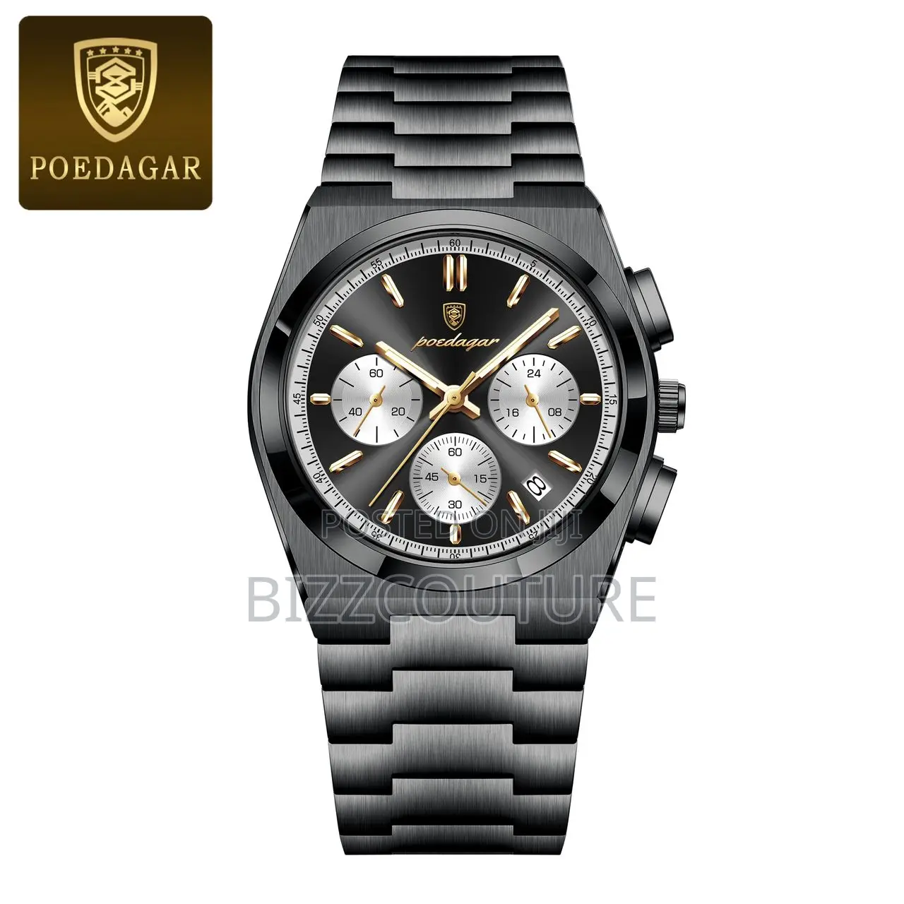 Original Poedagar Quartz Black Watch Is Available