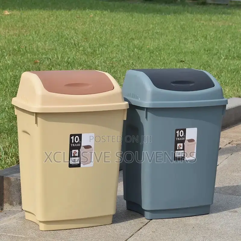 10liter Plastic Garbage Bin Trash Can With Swing Top Lid