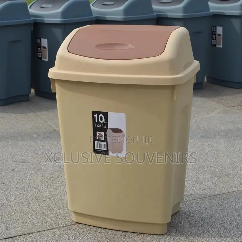 10liter Plastic Garbage Bin Trash Can With Swing Top Lid