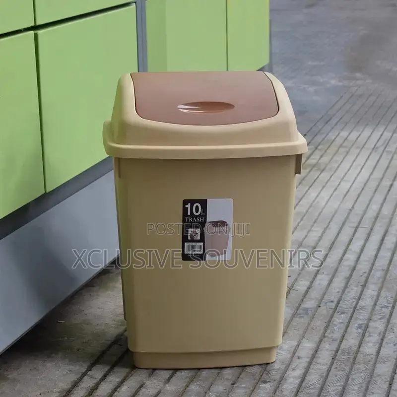 10liter Plastic Garbage Bin Trash Can With Swing Top Lid