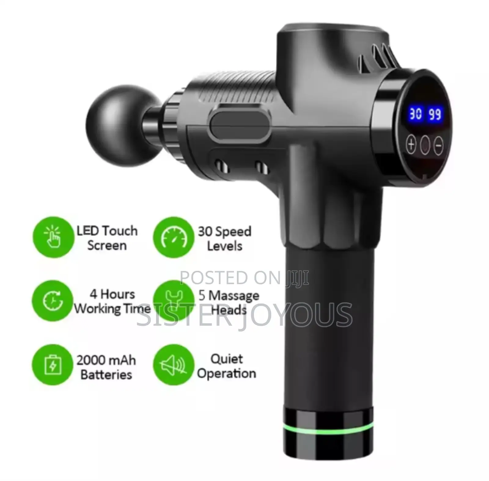 Pro Massage Gun, Handheld; Wireless: 30 Speed.