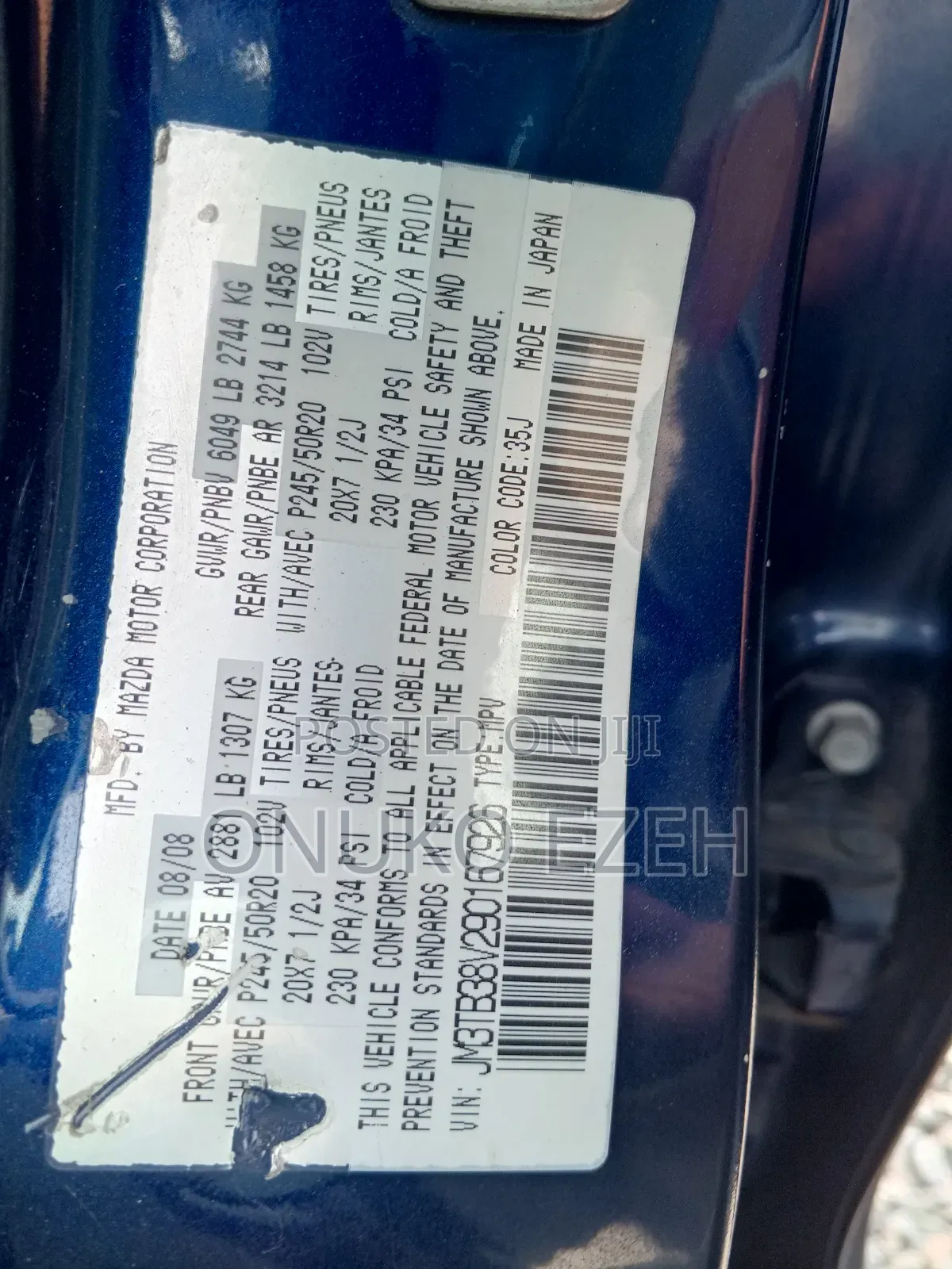 Mazda CX-9 Grand Touring 2009 Blue