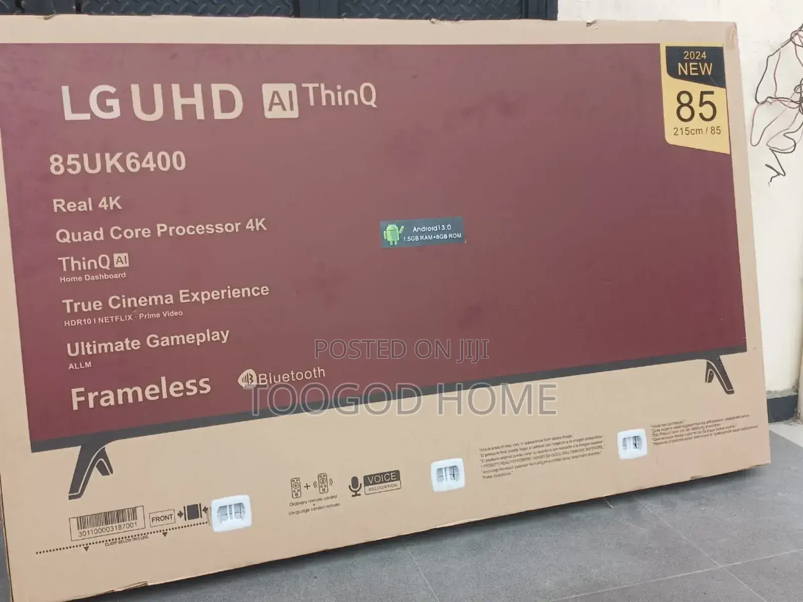 LG Frameless 85inches Tv.