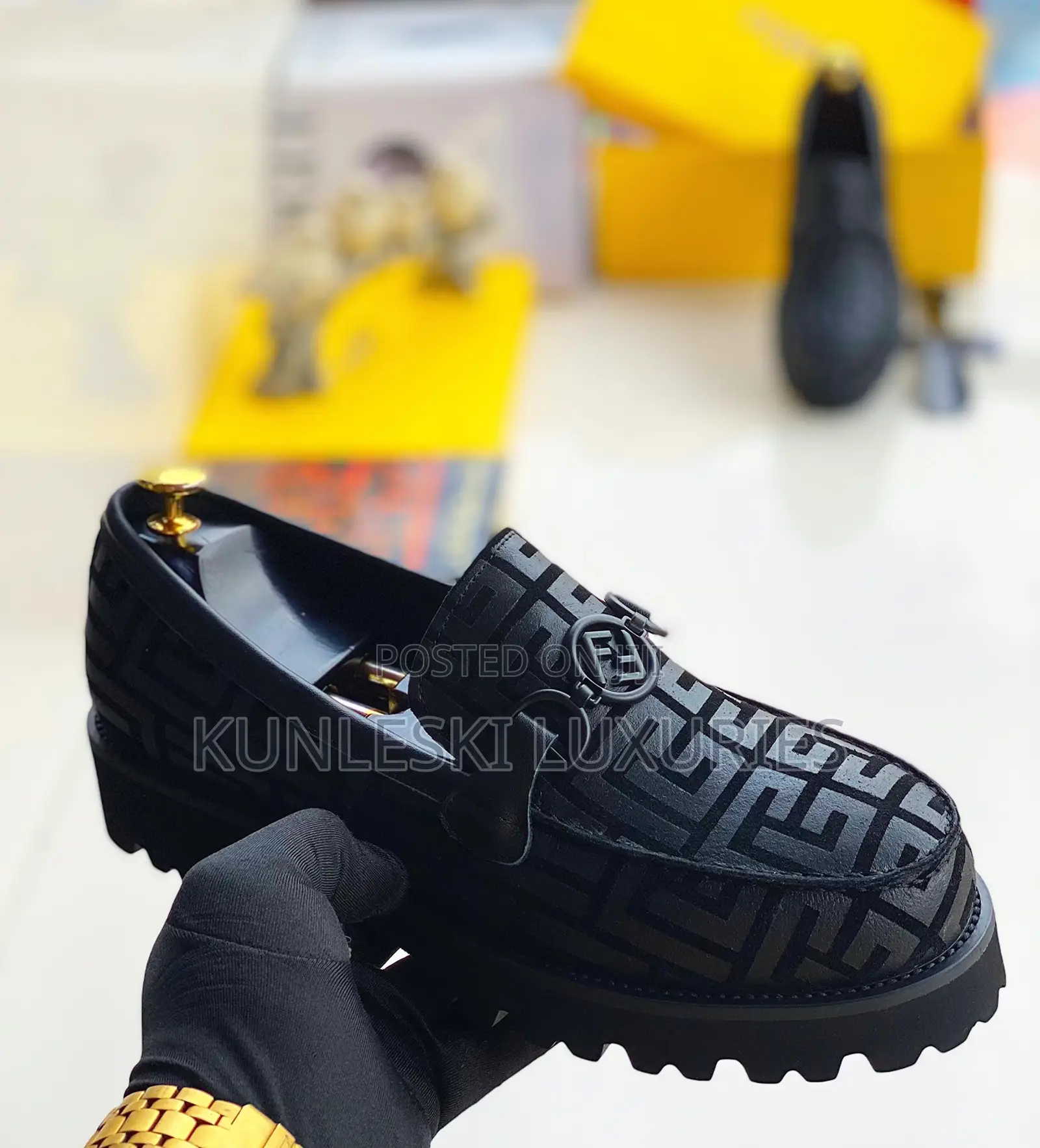 Original Fendi Big Sole Leather Shoes for Men
