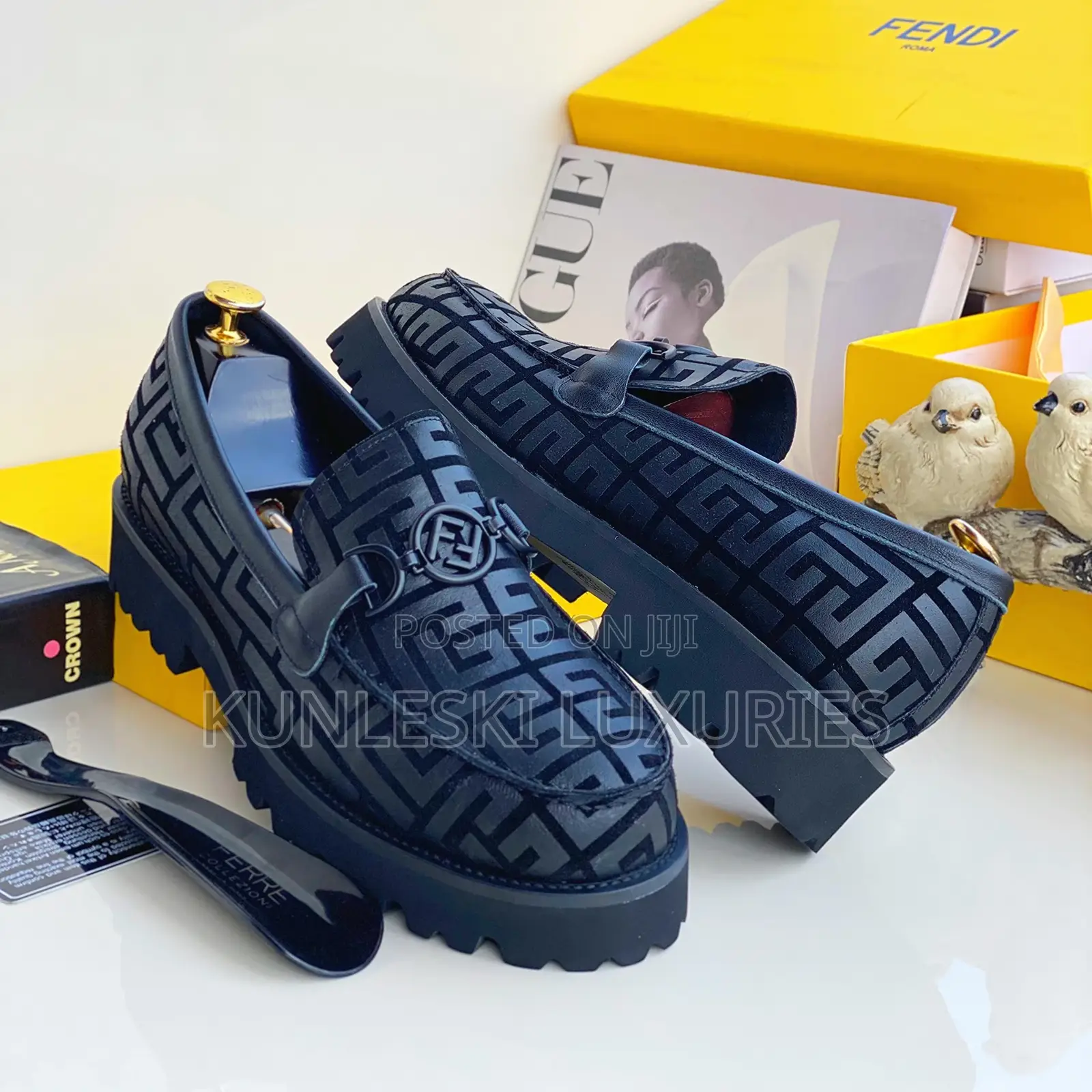 Original Fendi Big Sole Leather Shoes for Men
