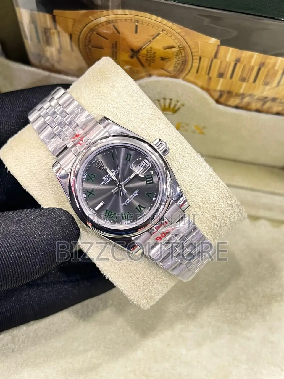 Original Rolex Oyster Perpetual Date Just Silver Chain Watch