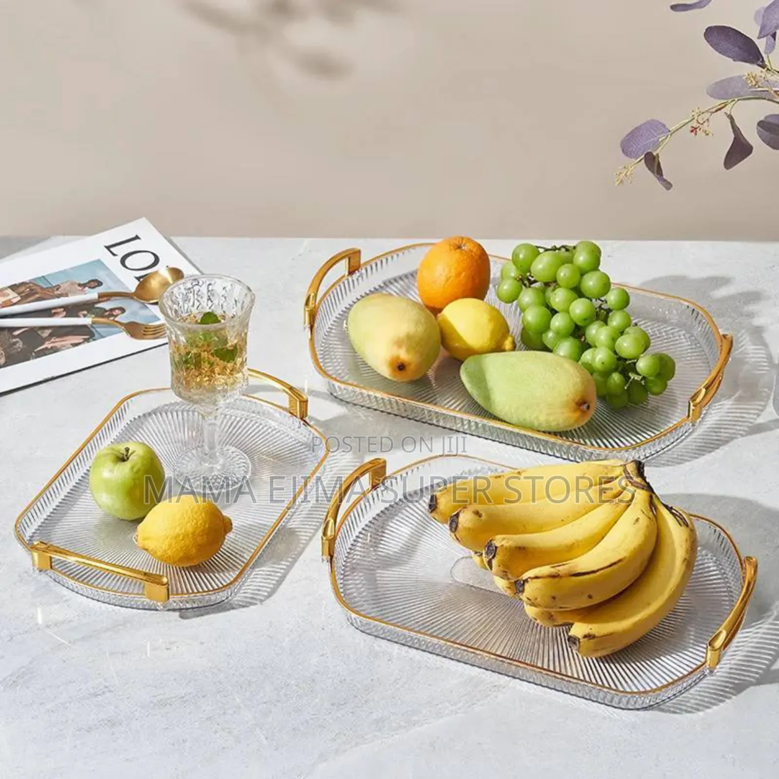 3pcs Home Decoration Snacks Tray Wedding Favors Gift Plates