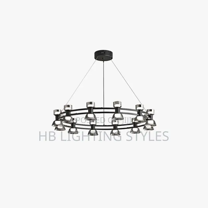 Nordic Glass Dumbbell Chandelier Black Chandelier Light