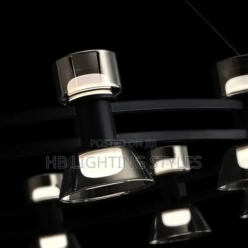 Nordic Glass Dumbbell Chandelier Black Chandelier Light
