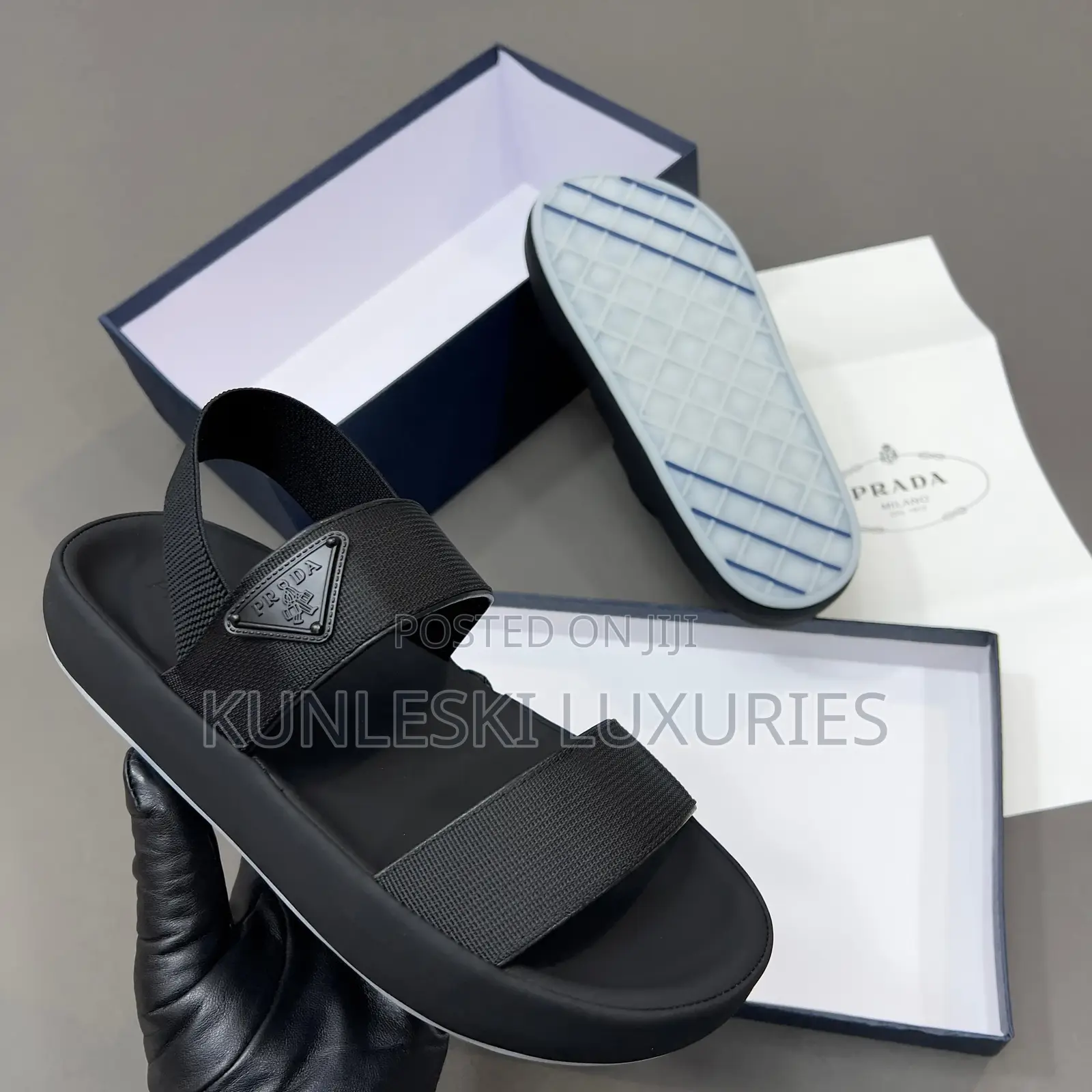 Original Prada Black Sandals