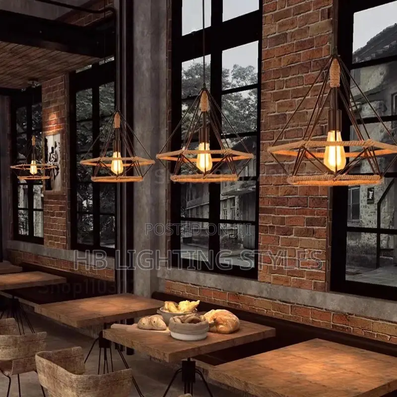 Industrial Style Retro Hemp Rope Chandelier