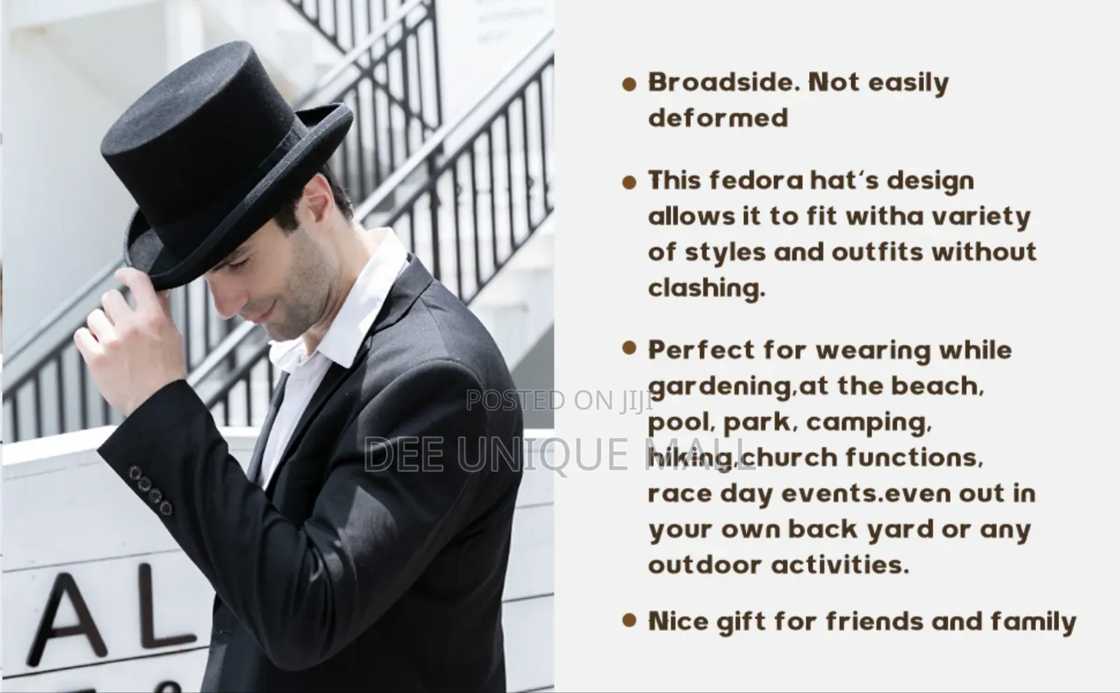 Black Wool Felt Traditional Top Hat.Magician Hat