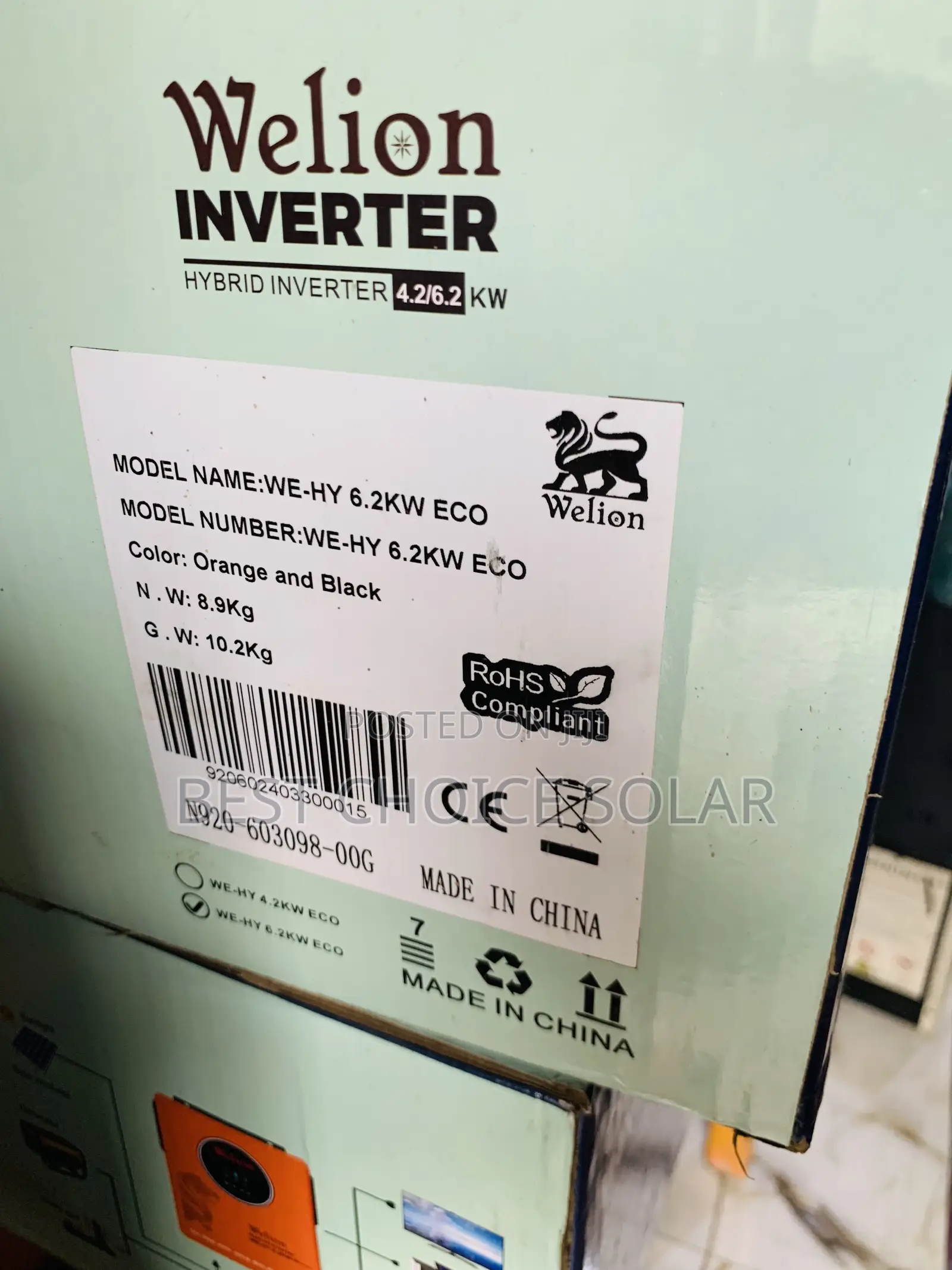 6.2kwh Hybrid Welion Solar Inverter