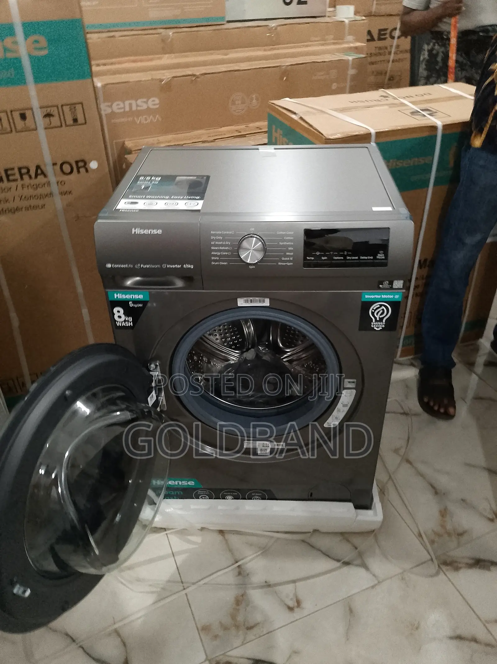 Hisensewd3q8043bt Latest Frontload Washand Dry Machine 8kg =