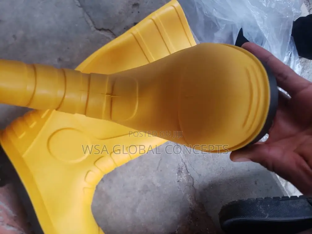 Safety Yellow Long Rain Boots Iron Cap