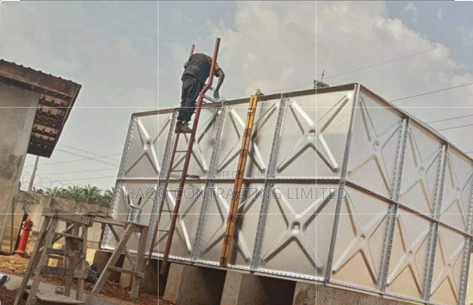 FRP GRP Water Tank With Water Stachion Construction
