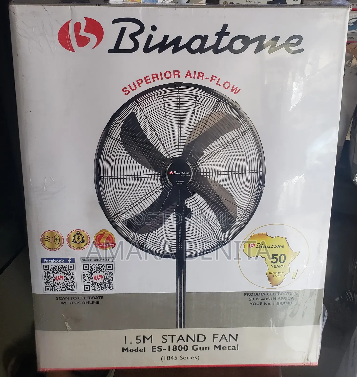 Binatone Stand Fan 18" (All Metal)